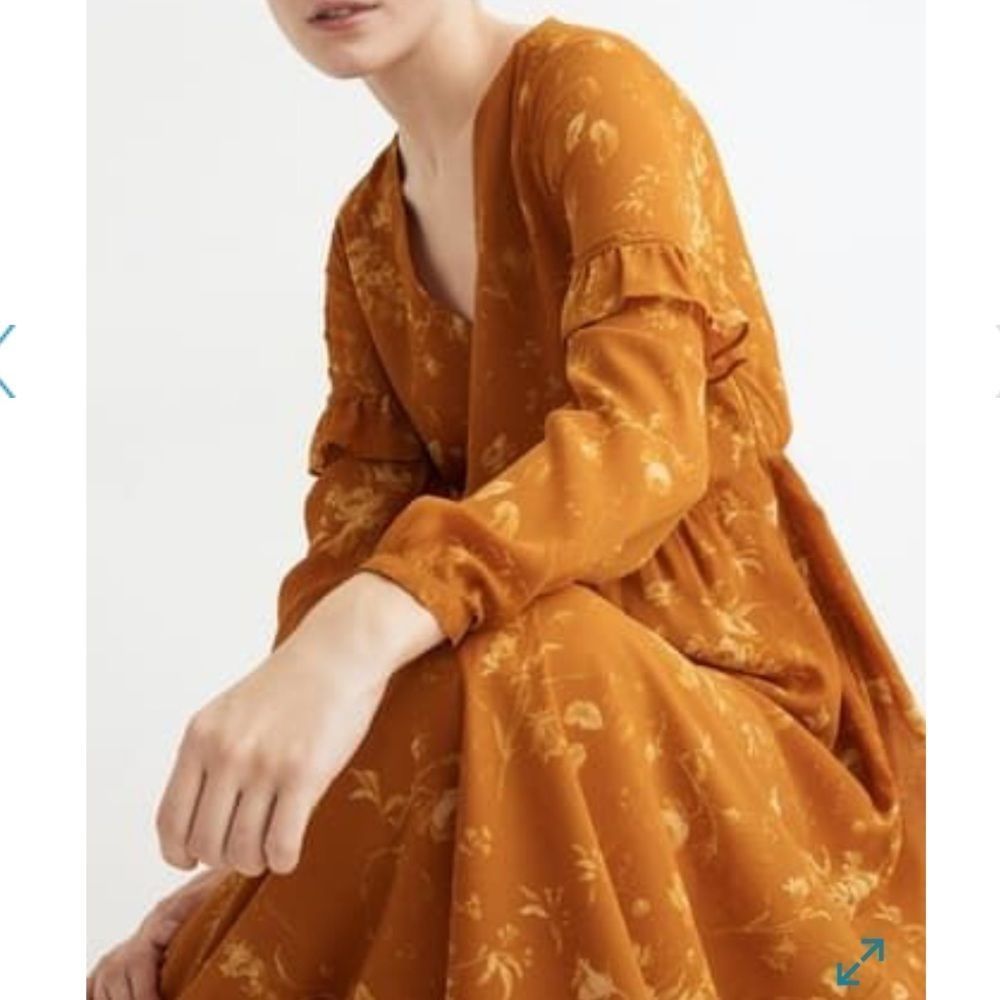 NWT Madewell Ruffle Floral Long Sleeve Maxi Dress - Picture 2 of 6